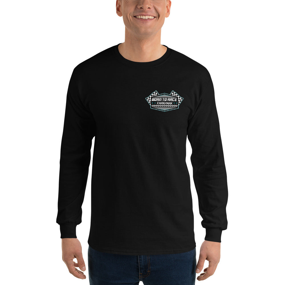 Born to Race Threads Checkered Flag Adult Long Sleeve