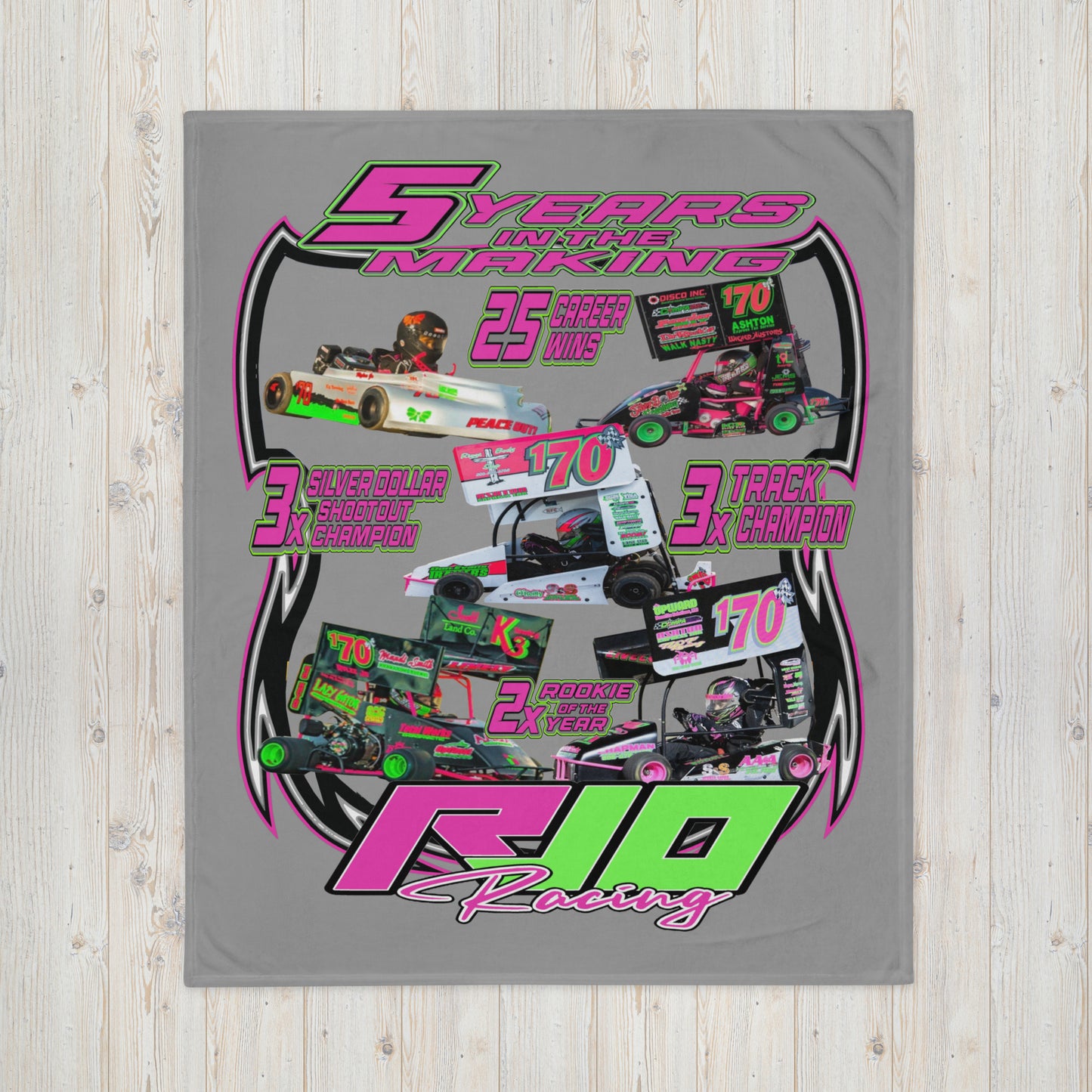 RJo Racing 5 Years in the Making Throw Blanket