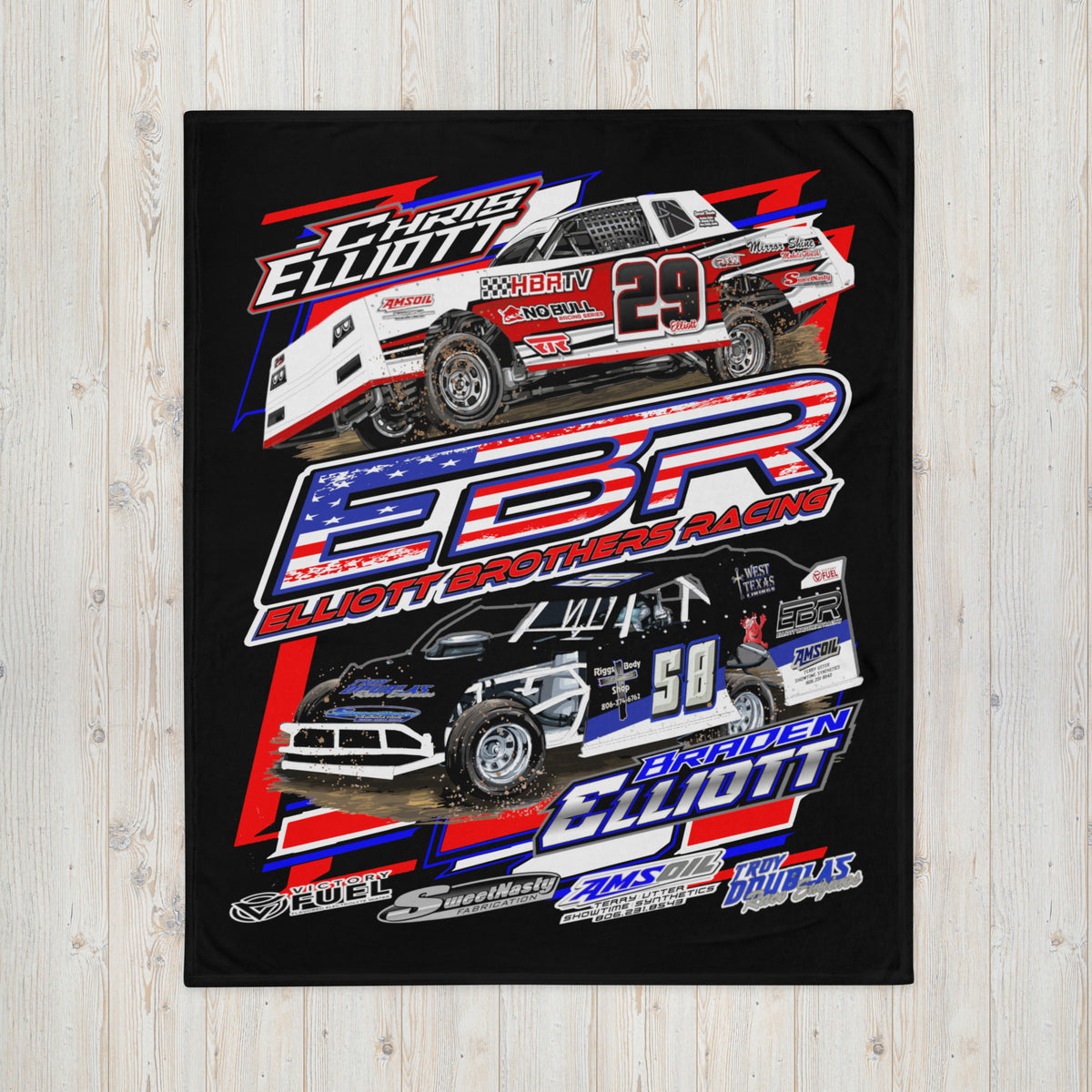 Elliott Brothers Racing Throw Blanket