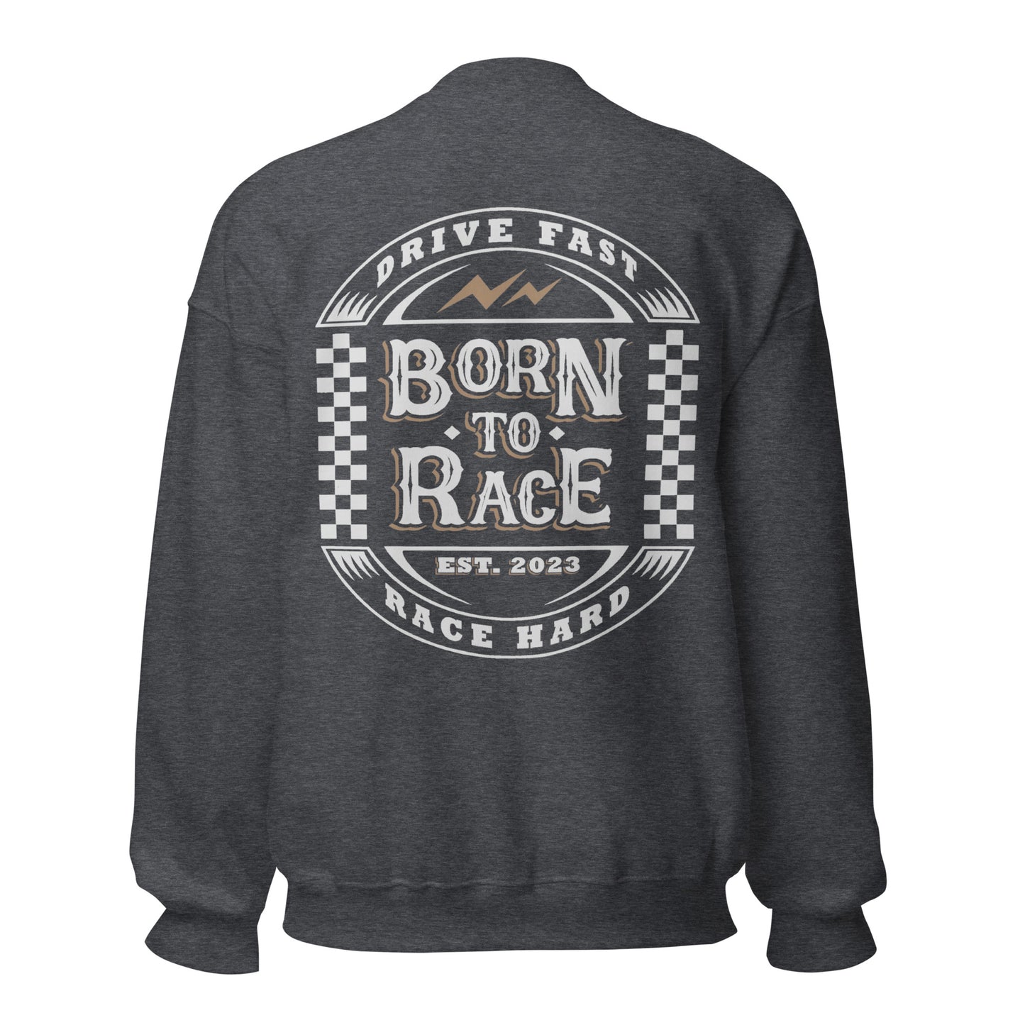 Born to Race Vintage Adult Crew Sweatshirt