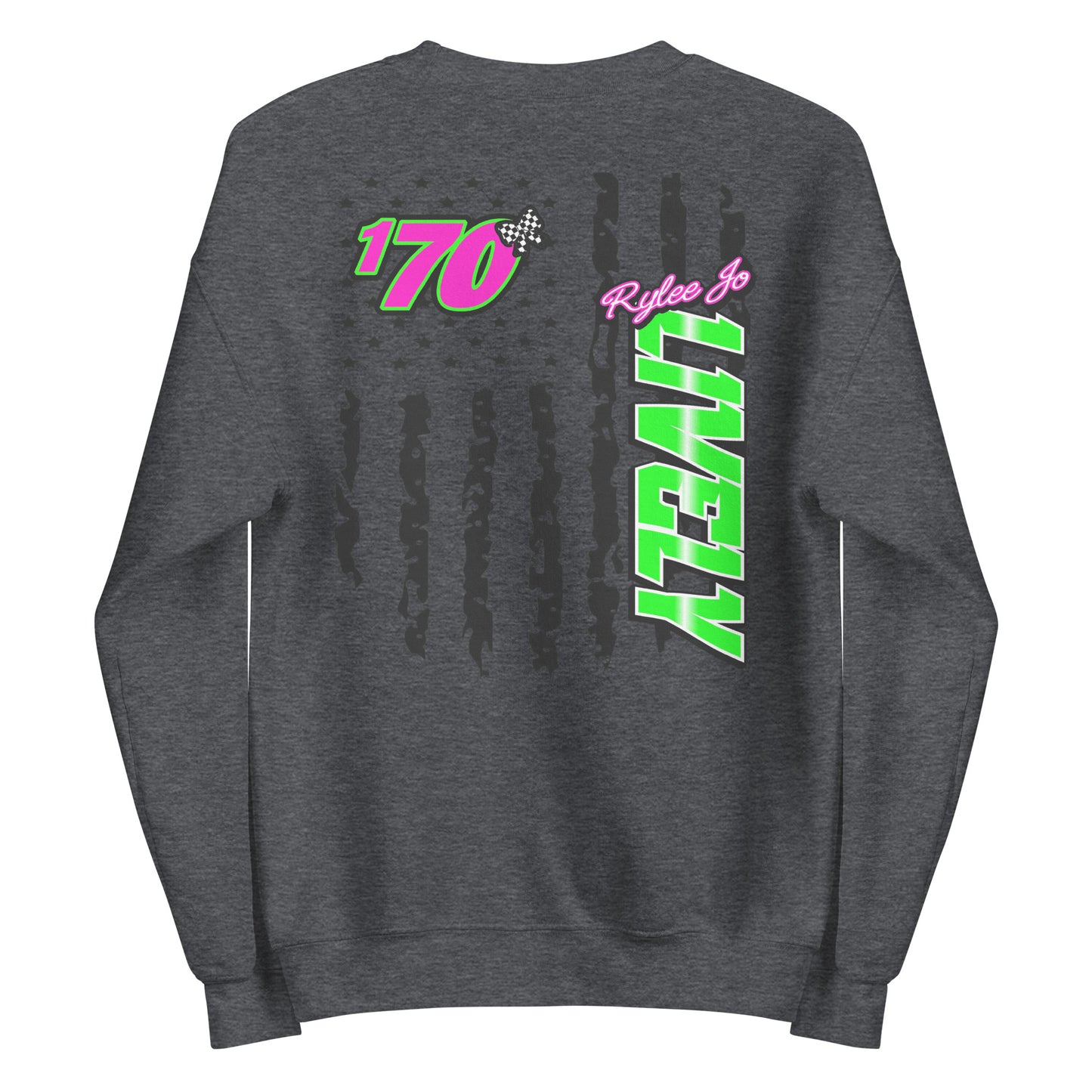 RJo Racing American Flag Adult Crewneck Sweatshirt