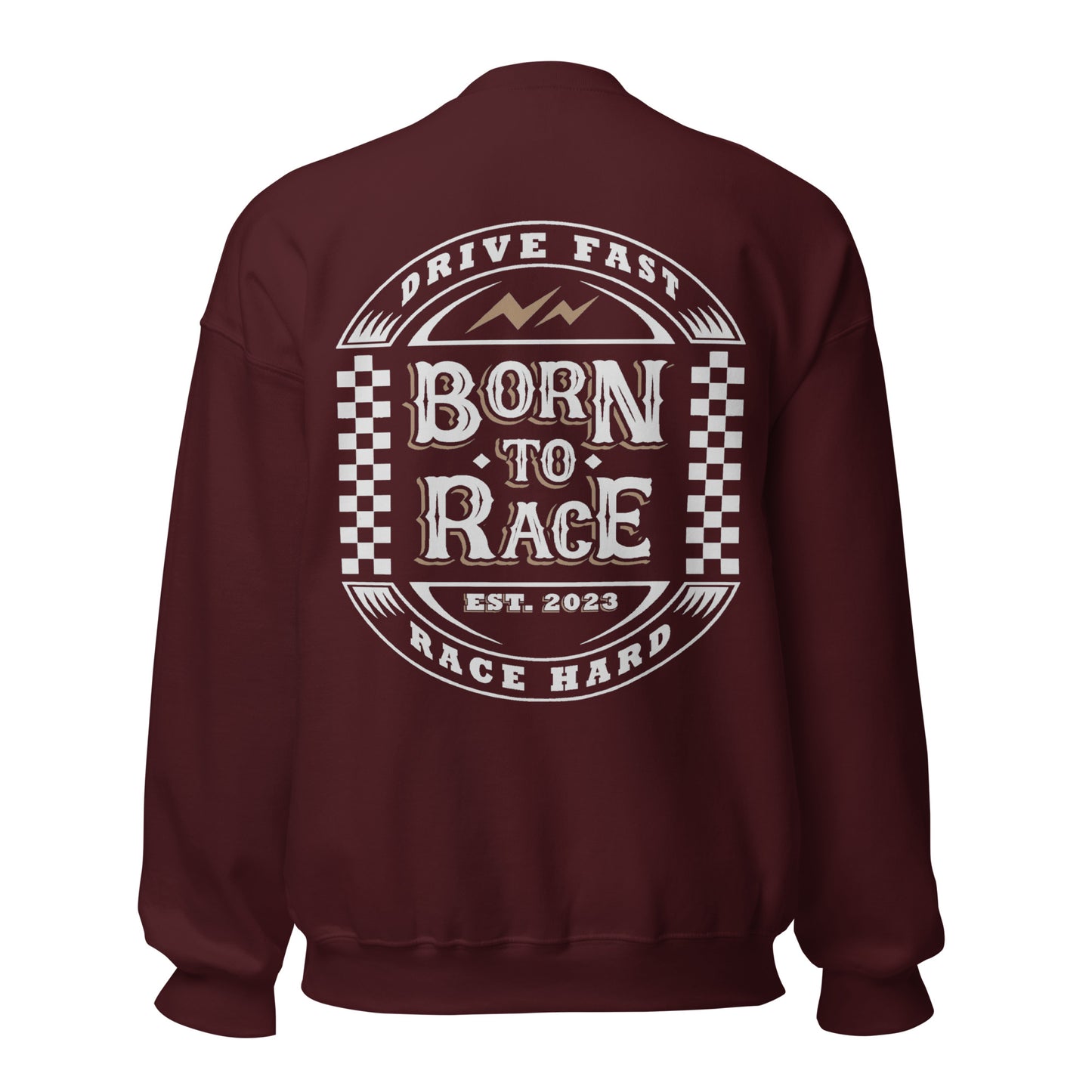 Born to Race Vintage Adult Crew Sweatshirt