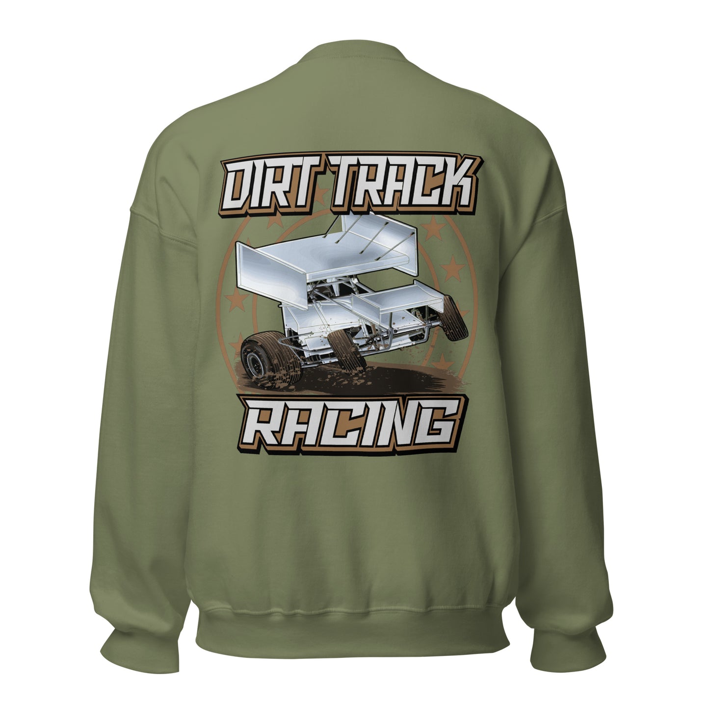 Dirt Track Racing Adult Crew Sweatshirt