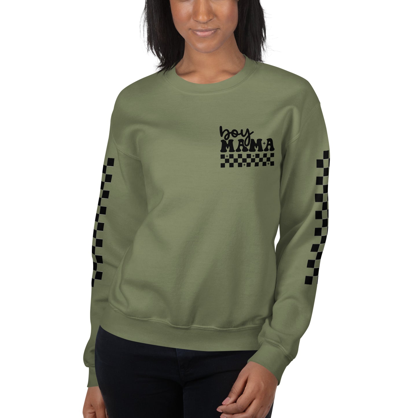 Boy Mama Adult Crew Sweatshirt