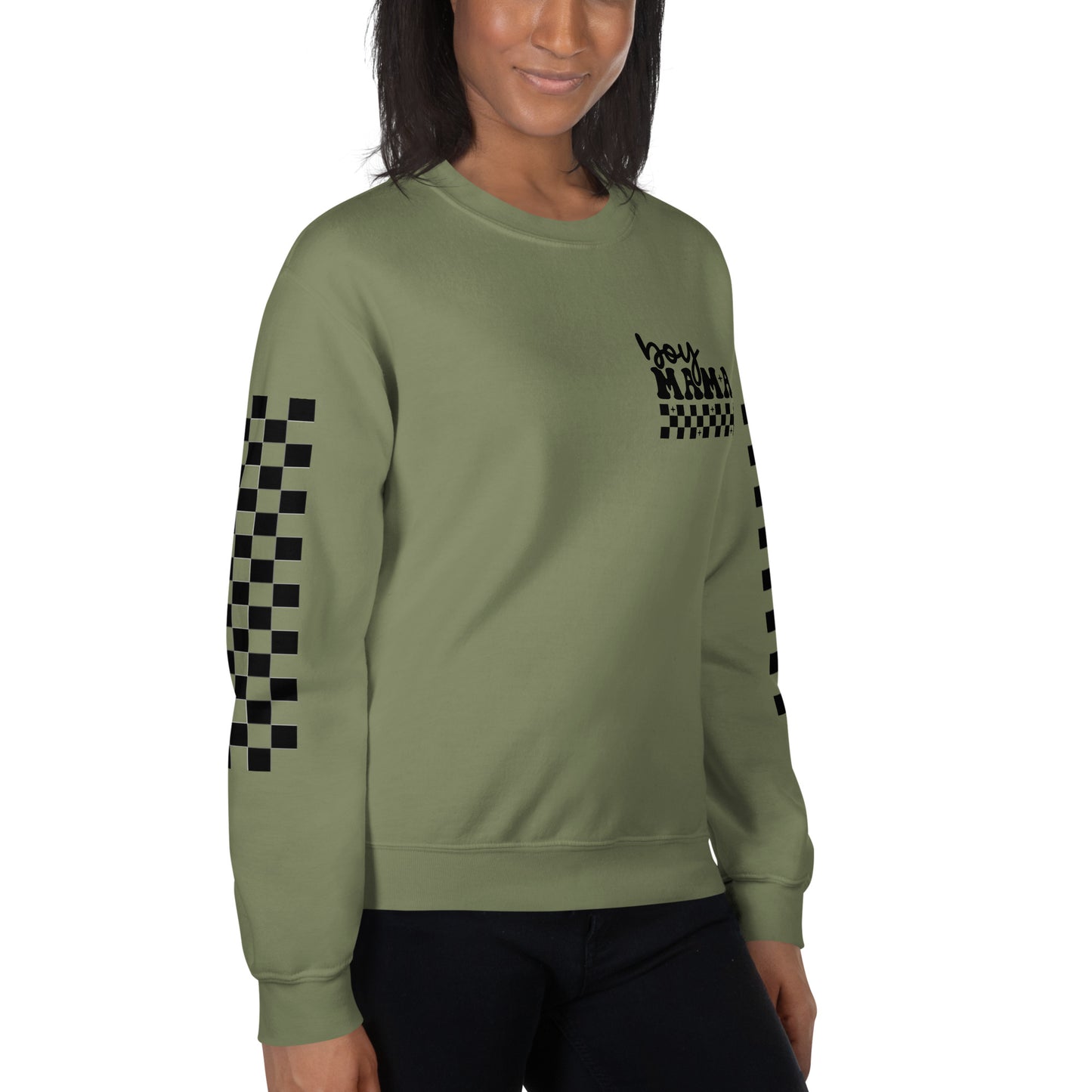 Boy Mama Adult Crew Sweatshirt