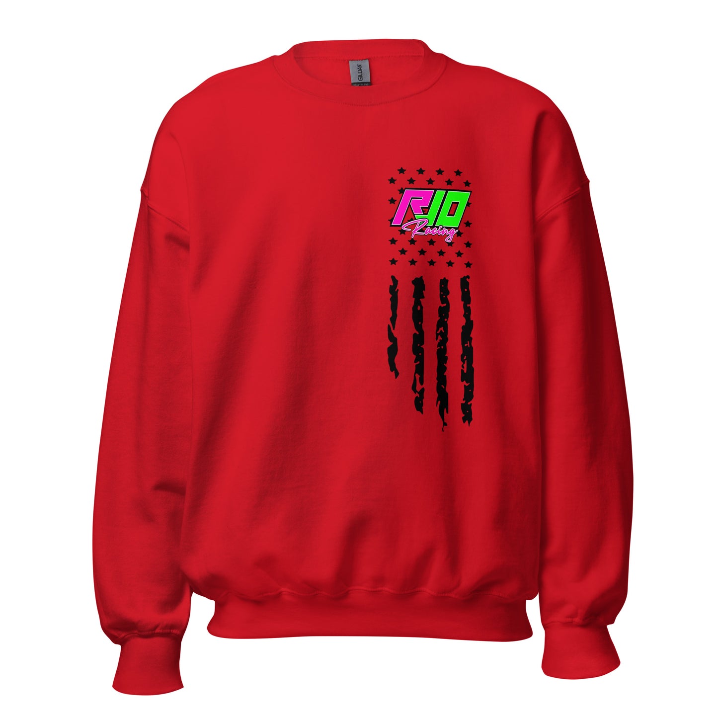 RJo Racing American Flag Adult Crewneck Sweatshirt