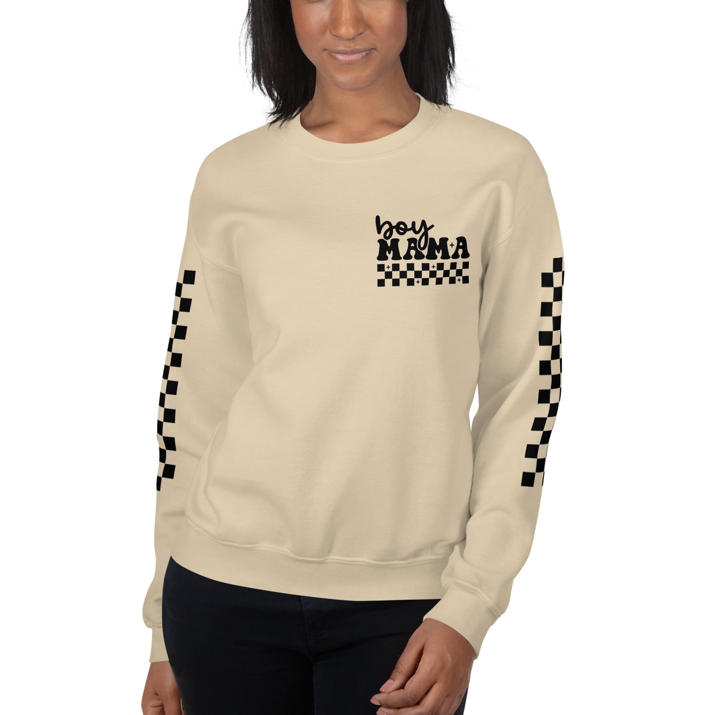 Boy Mama Adult Crew Sweatshirt