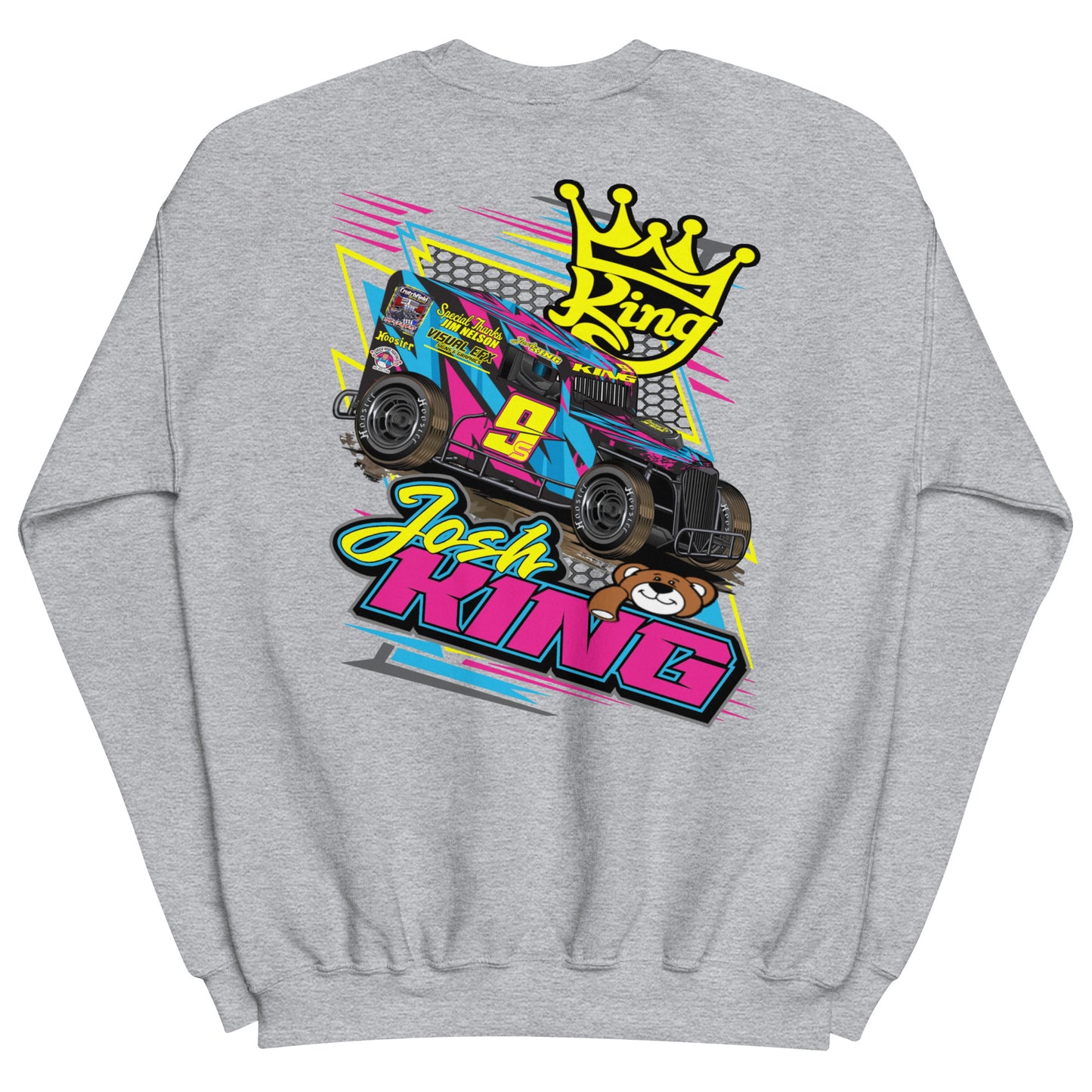 Josh King Teddy Bear Adult Crew Neck Sweatshirt