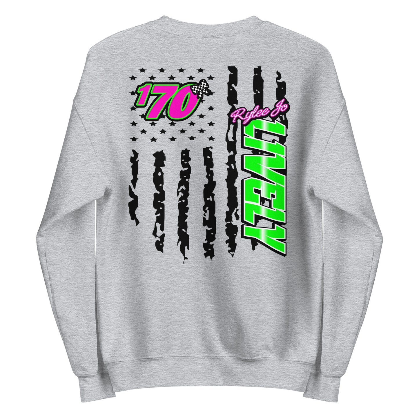 RJo Racing American Flag Adult Crewneck Sweatshirt