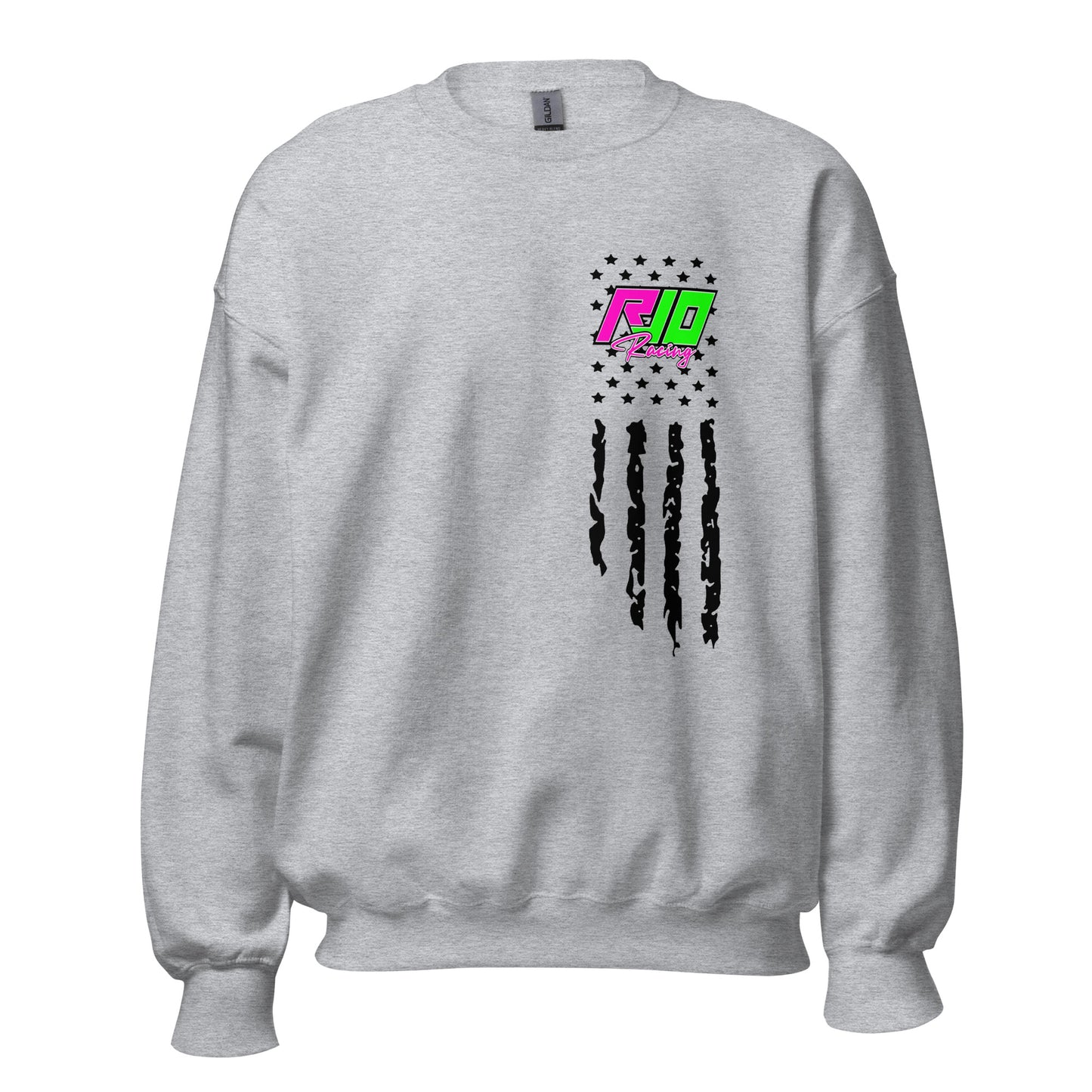 RJo Racing American Flag Adult Crewneck Sweatshirt