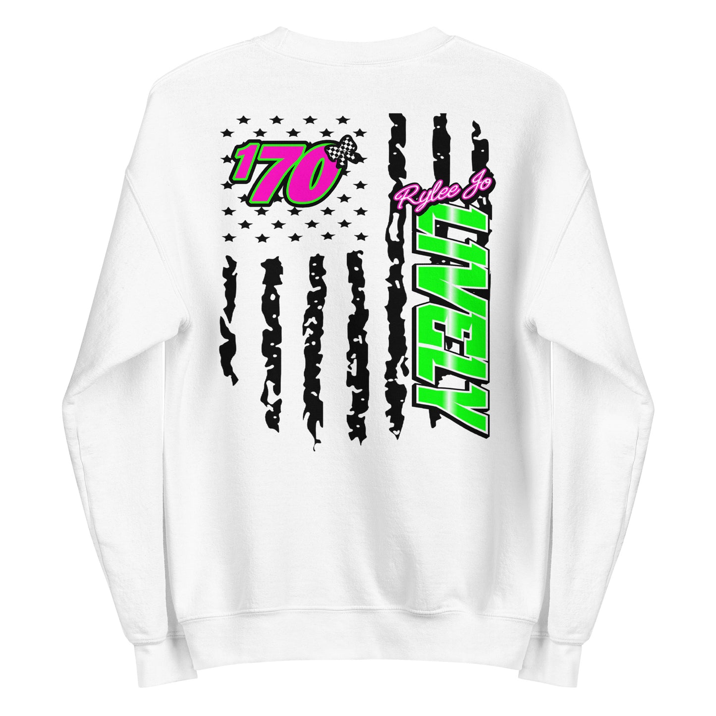 RJo Racing American Flag Adult Crewneck Sweatshirt