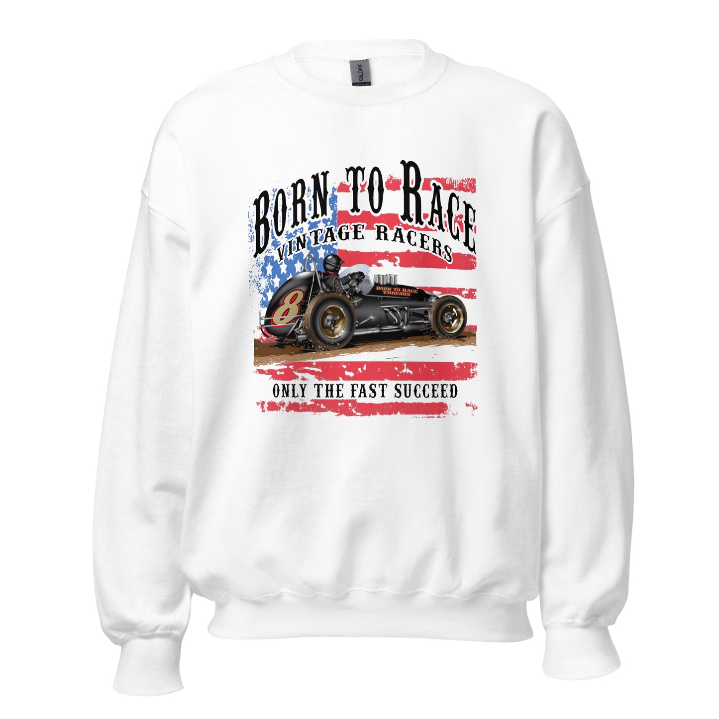 Vintage Sprint Racer Adult Crewneck Sweatshirt