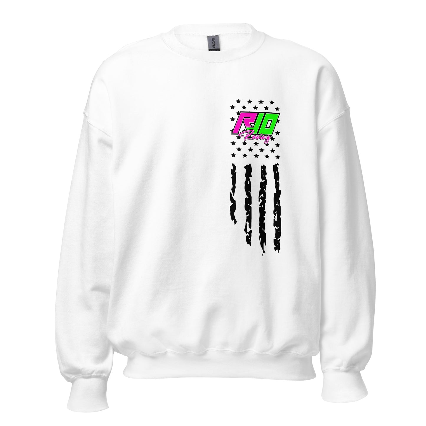 RJo Racing American Flag Adult Crewneck Sweatshirt