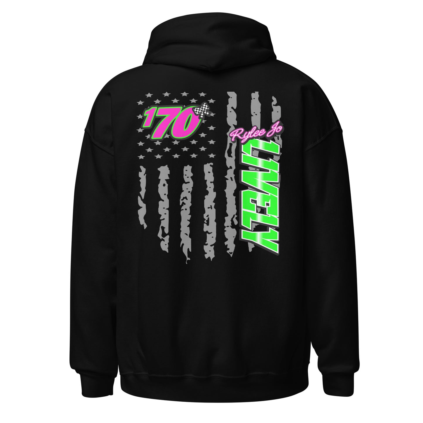 RJo Racing American Flag Adult Hoodie Sweatshirt