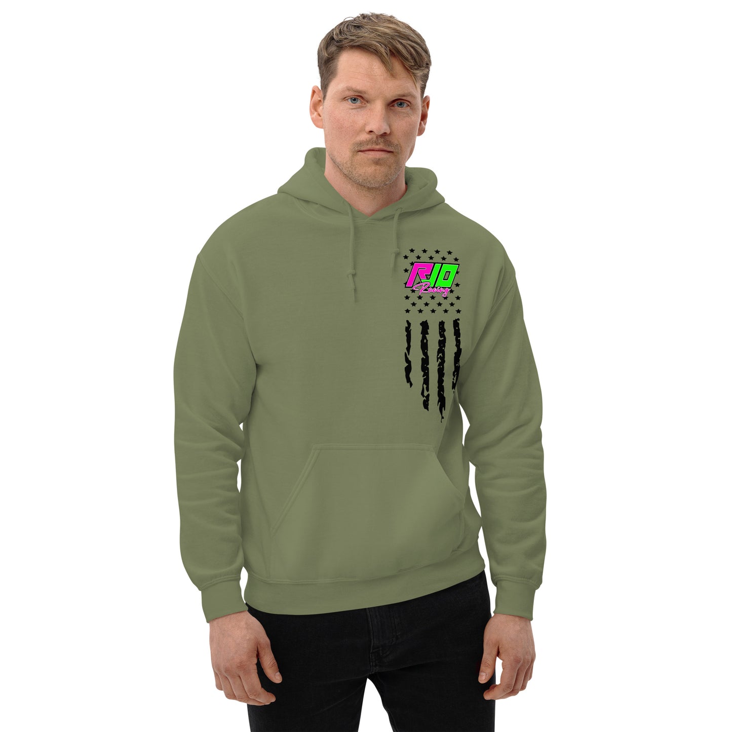 RJo Racing American Flag Adult Hoodie Sweatshirt