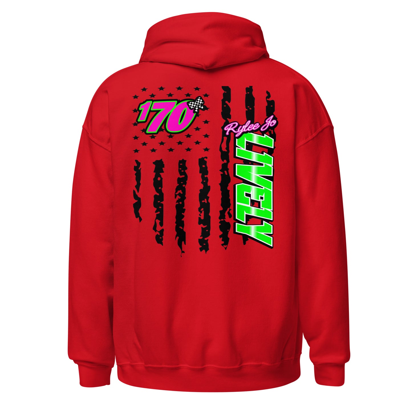 RJo Racing American Flag Adult Hoodie Sweatshirt