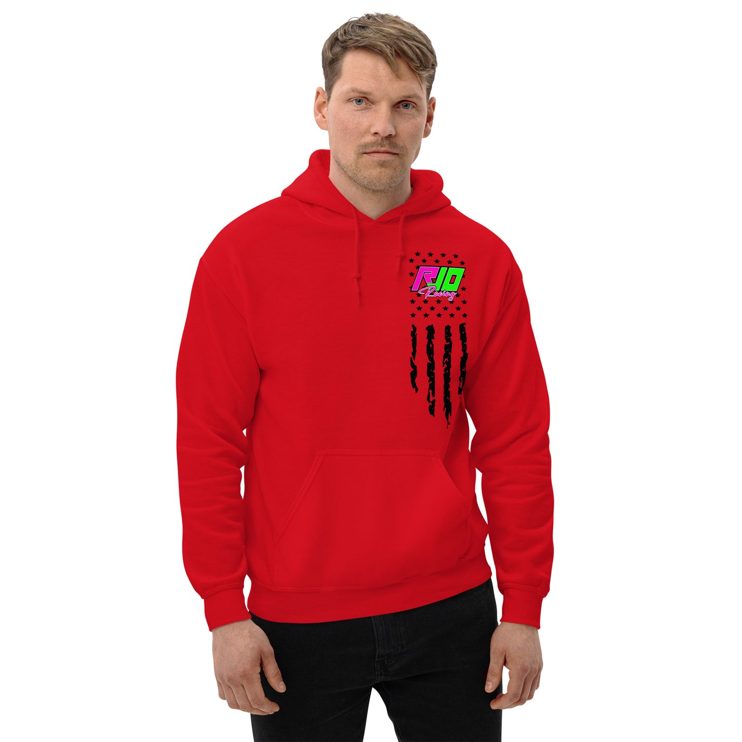 RJo Racing American Flag Adult Hoodie Sweatshirt