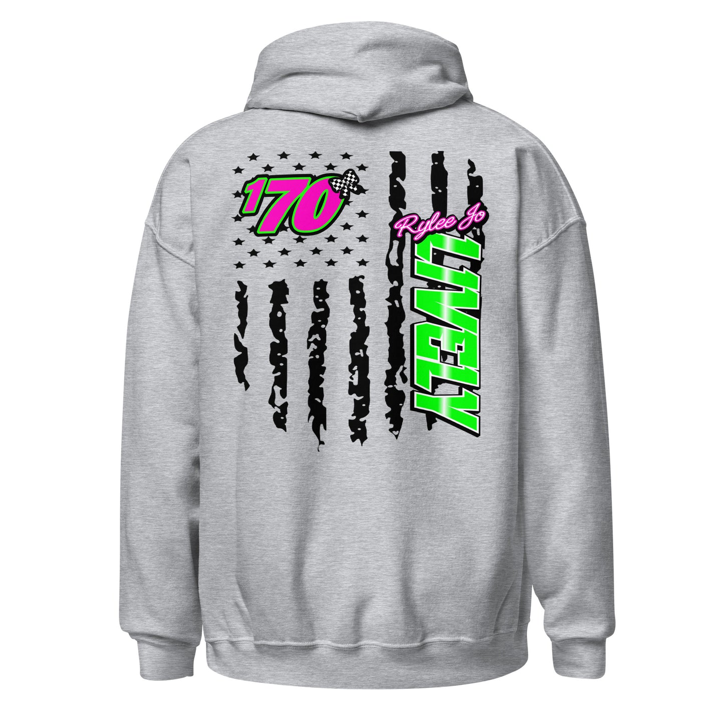 RJo Racing American Flag Adult Hoodie Sweatshirt