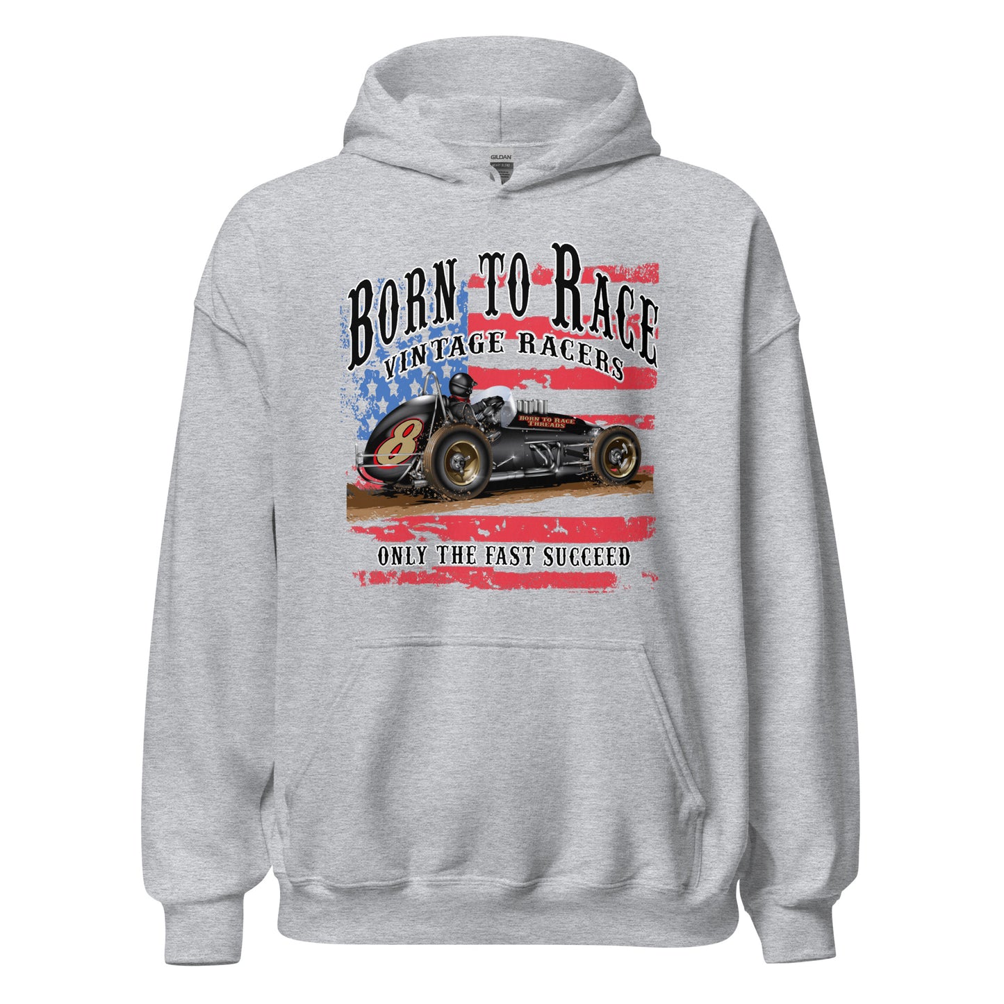 Vintage Sprint Racer Adult Hoodie Sweatshirt