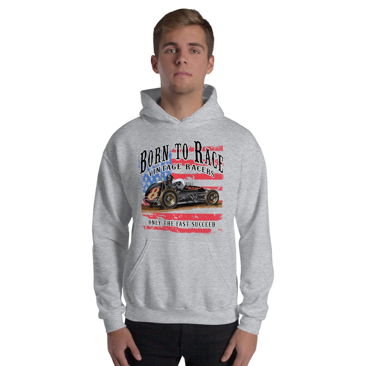Vintage Sprint Racer Adult Hoodie Sweatshirt