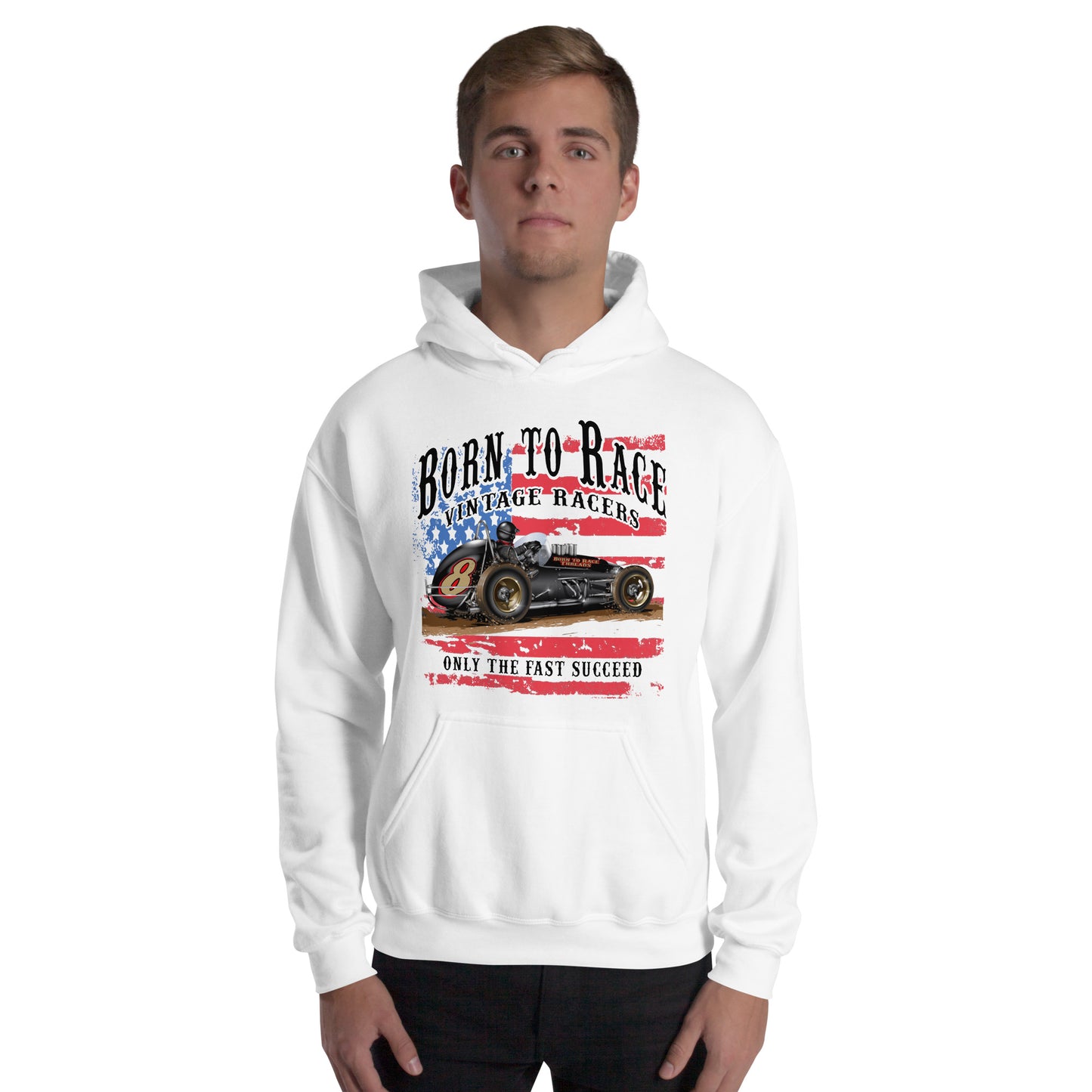 Vintage Sprint Racer Adult Hoodie Sweatshirt