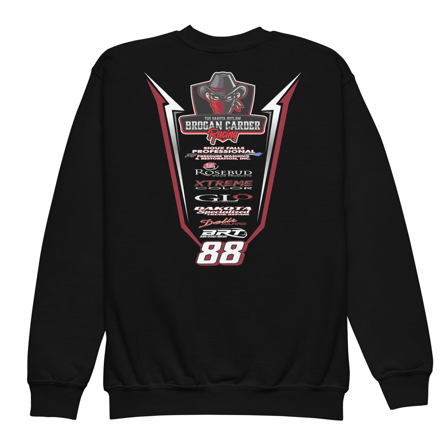 Brogan Carder Racing Kids Crewneck Sweatshirt