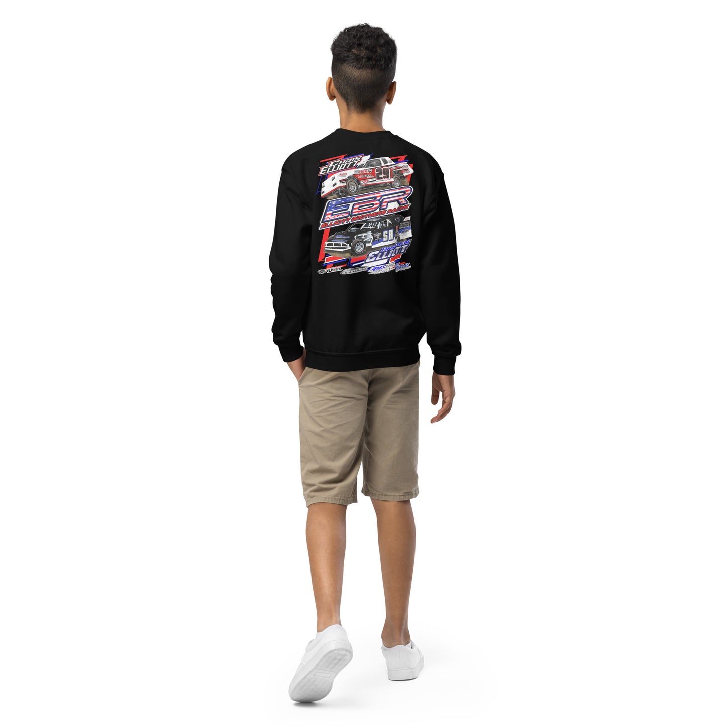 Elliott Brothers Racing Kids Crewneck Sweatshirt