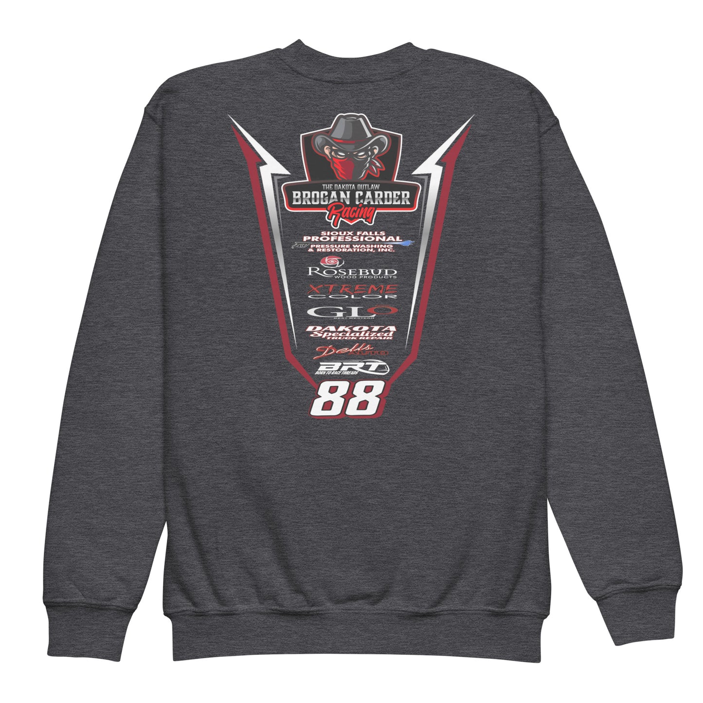 Brogan Carder Racing Kids Crewneck Sweatshirt