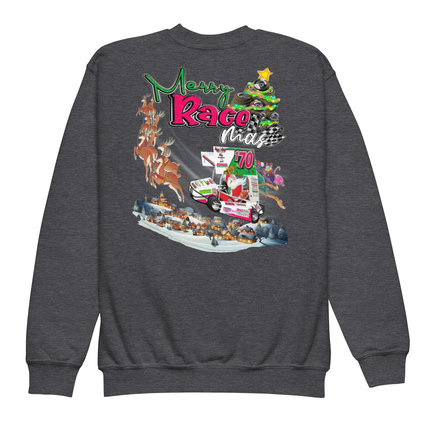 RJo Racing Christmas 2024 Kids Crewneck Sweatshirt