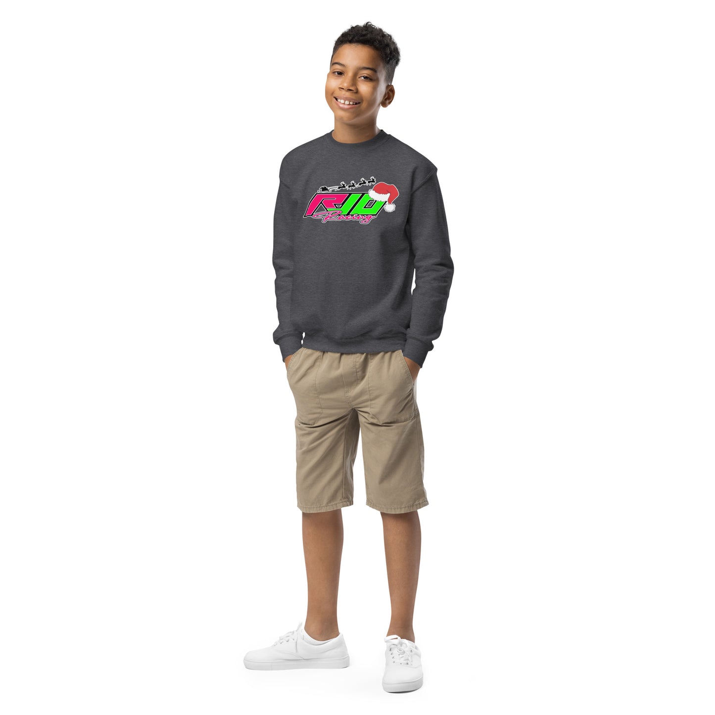 RJo Racing Christmas 2024 Kids Crewneck Sweatshirt