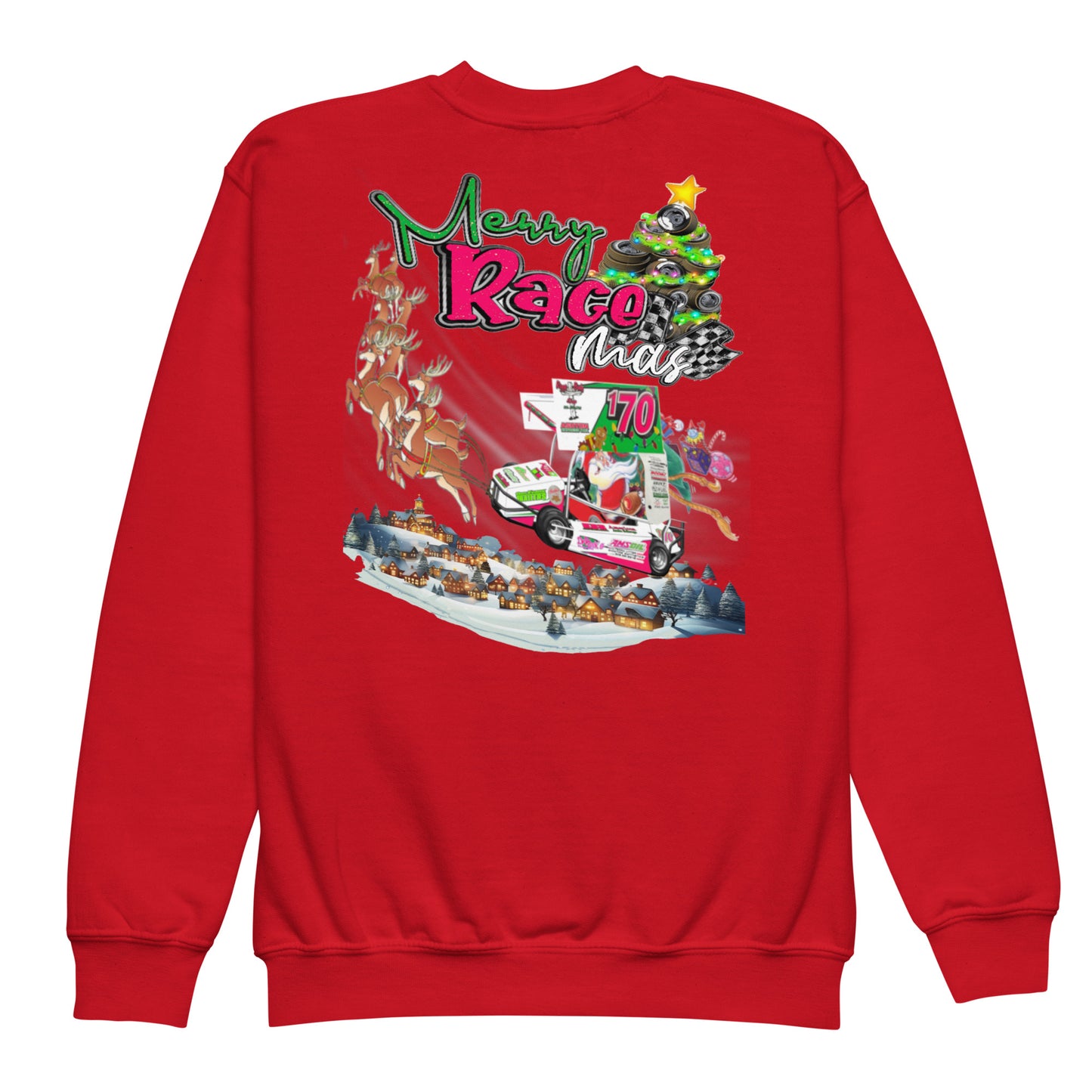 RJo Racing Christmas 2024 Kids Crewneck Sweatshirt