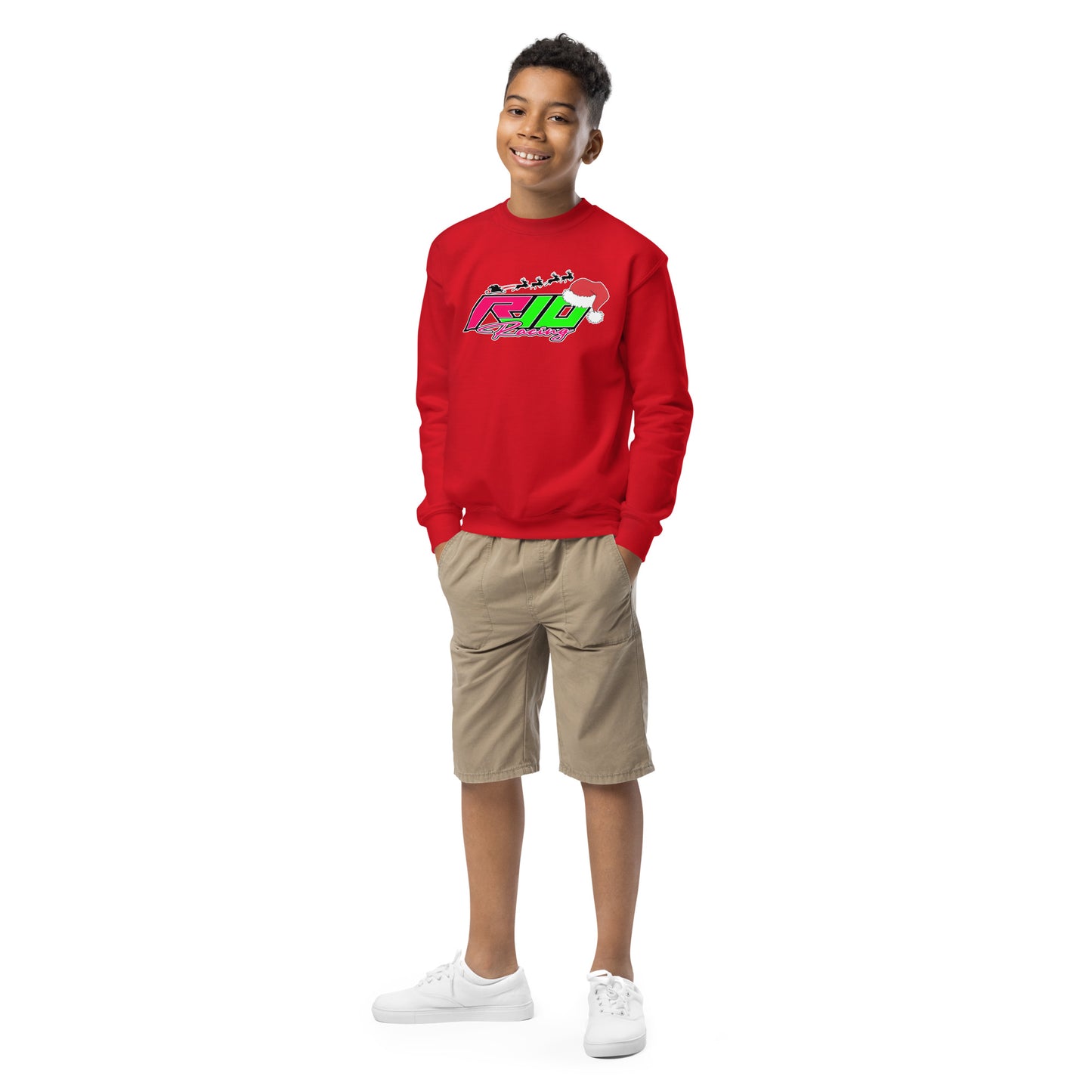 RJo Racing Christmas 2024 Kids Crewneck Sweatshirt