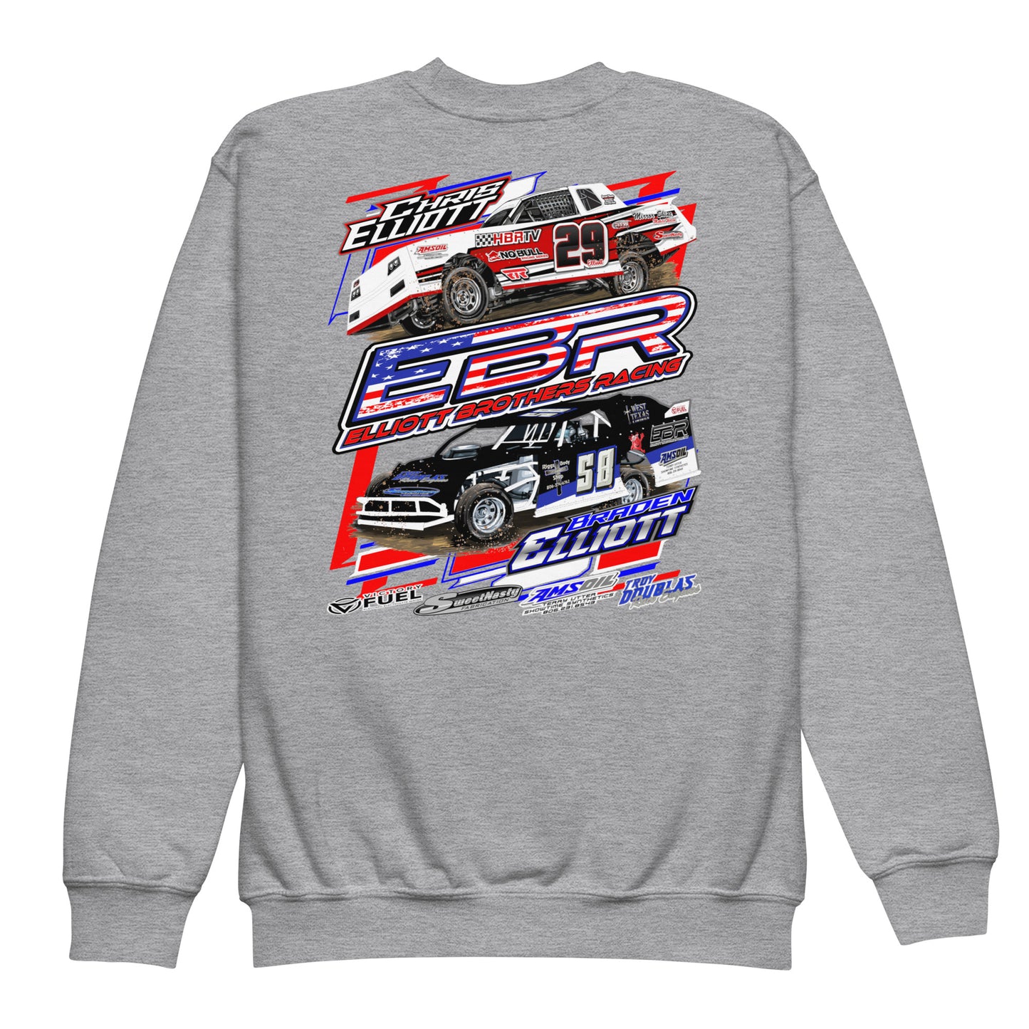 Elliott Brothers Racing Kids Crewneck Sweatshirt