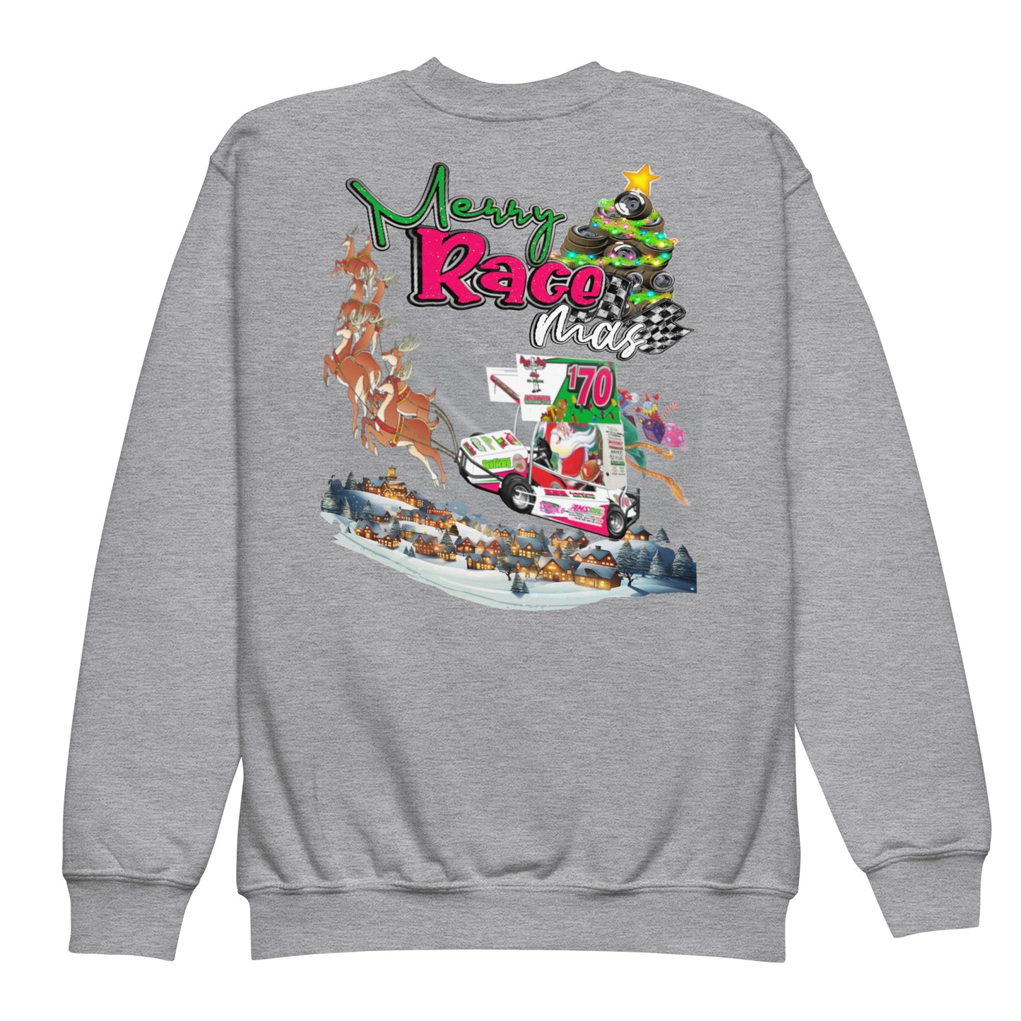RJo Racing Christmas 2024 Kids Crewneck Sweatshirt
