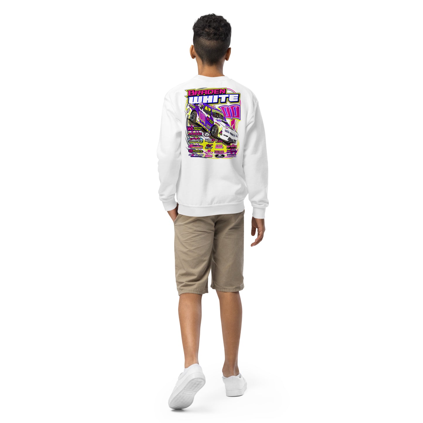 Braden White Kids Crewneck Sweatshirt