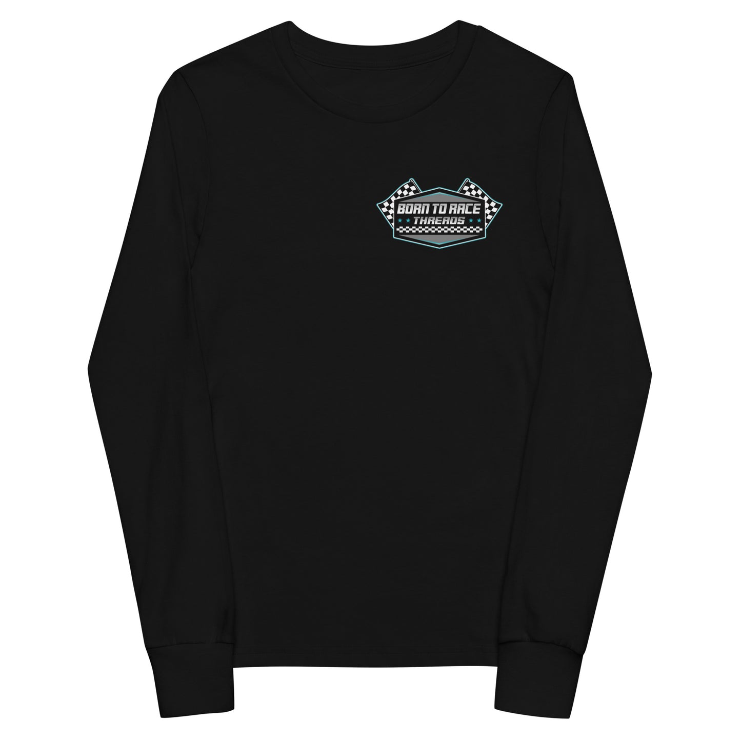 Born to Race Threads Checkered Flag Kids Long Sleeve