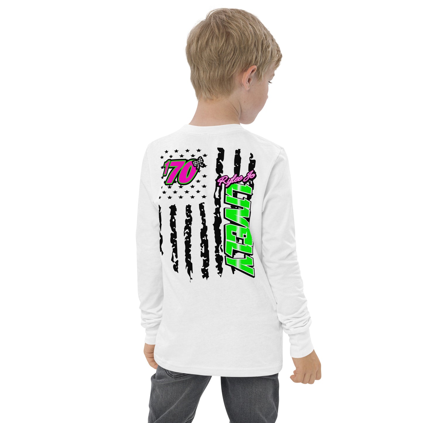 RJo Racing American Flag Kids Long Sleeve