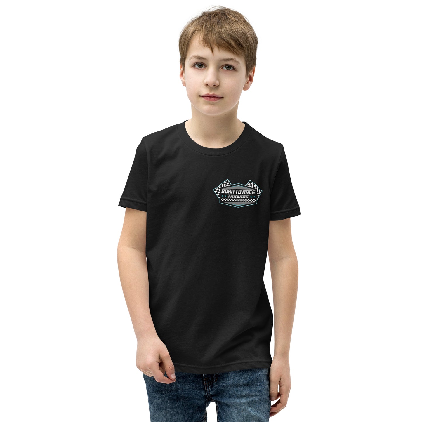 Born to Race Threads Checkered Flag Kids T-Shirt