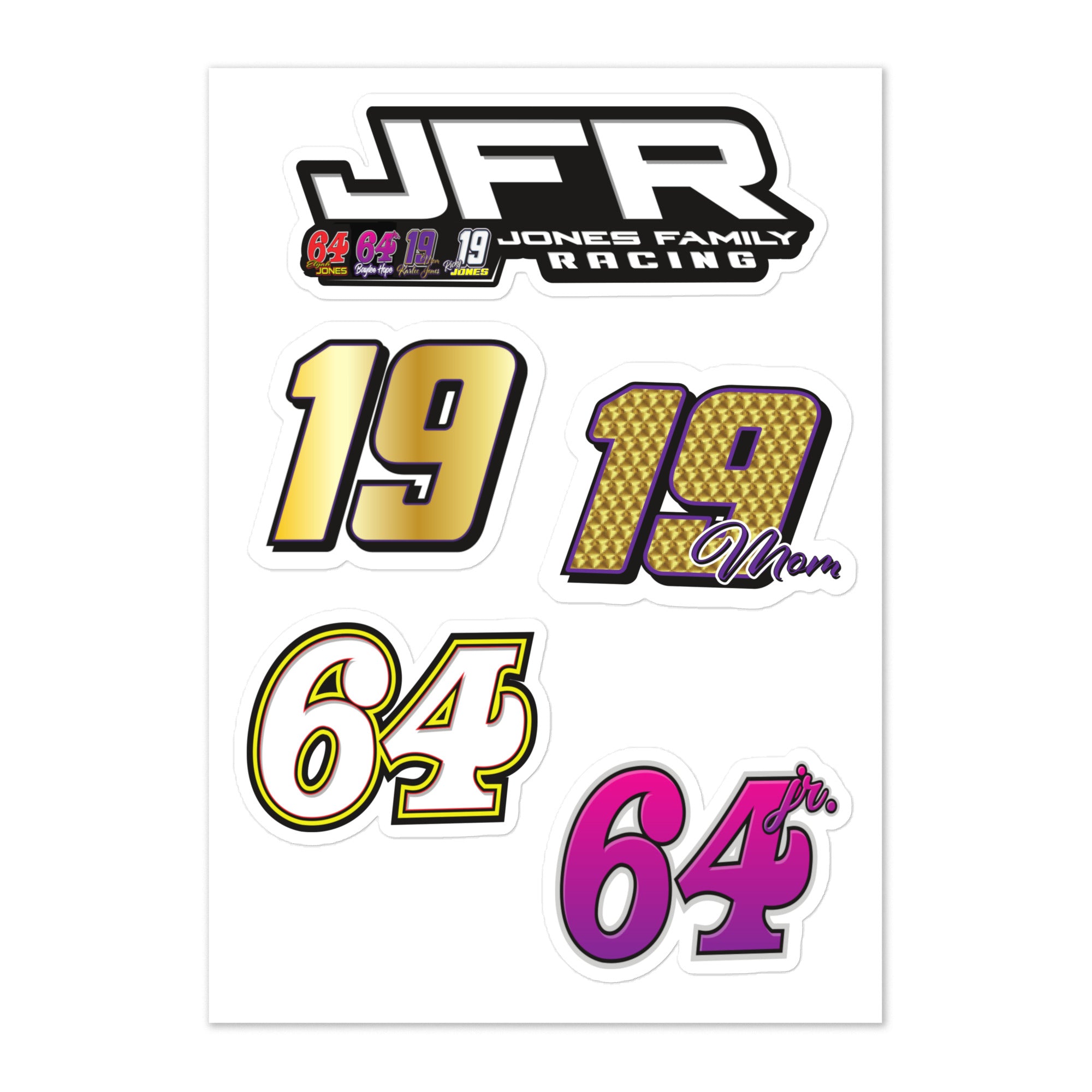 Jones Family Racing Sticker sheet – Born to Race Threads