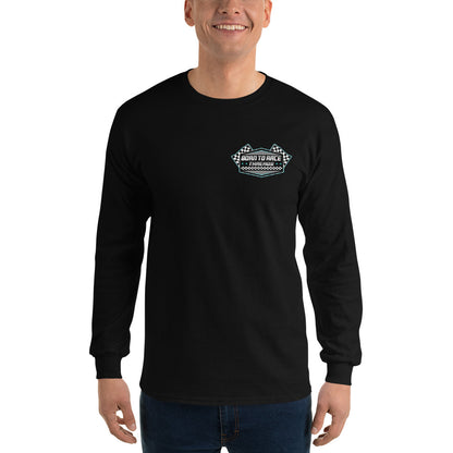 Born to Race Threads Checkered Flag Adult Long Sleeve