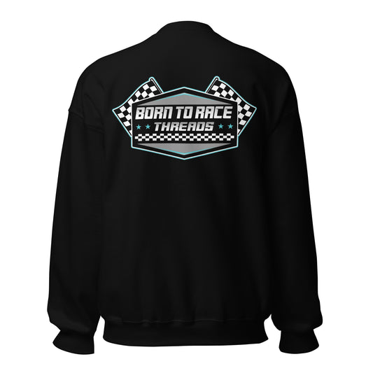 Born to Race Threads Checkered Flag Adult Crew Neck