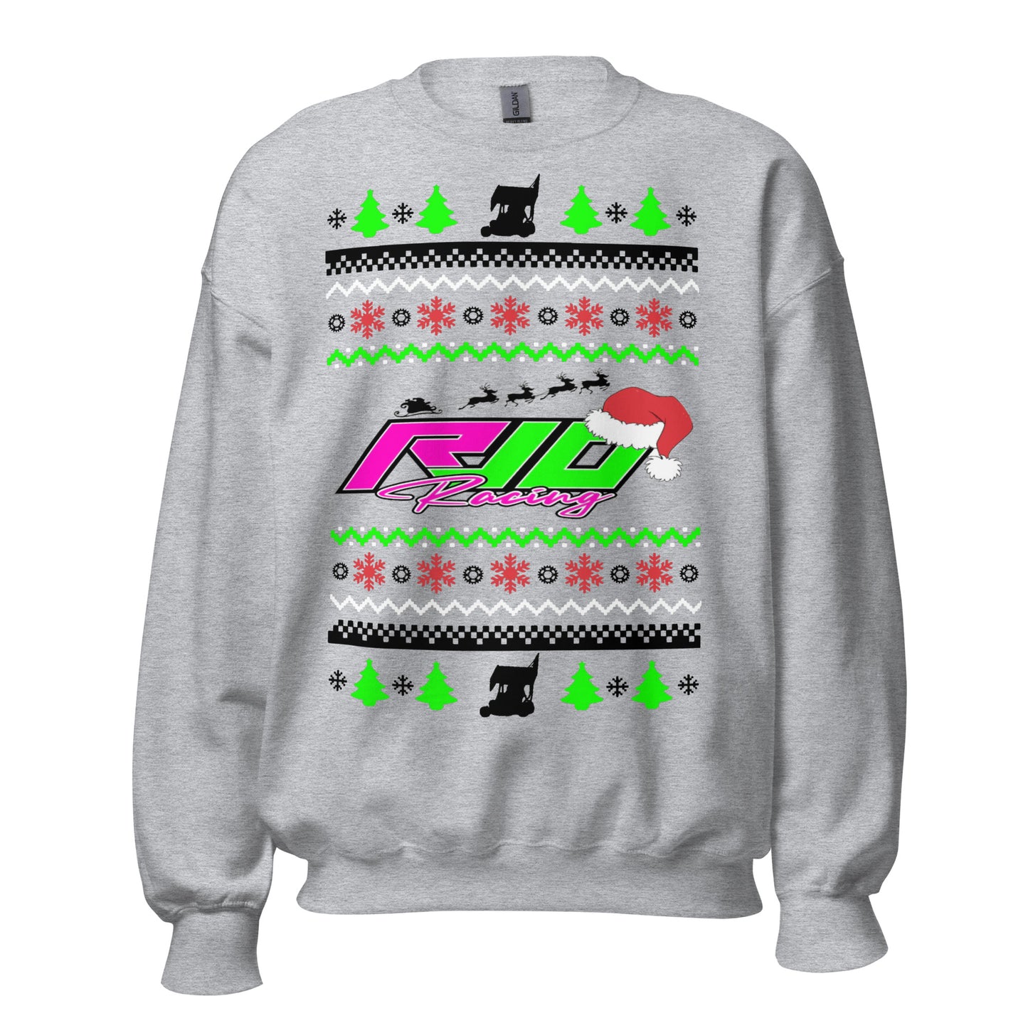 RJo Racing Christmas Design Adult Crew Neck Sweatshirt