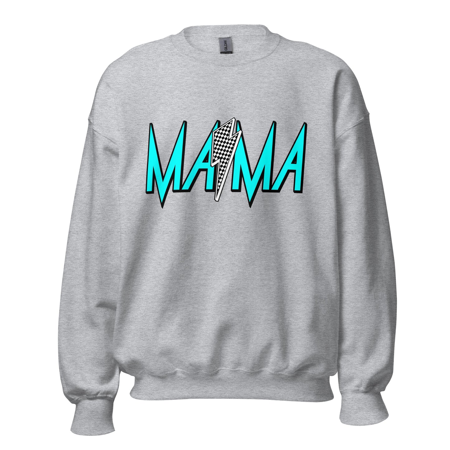 Mama Checkered Adult Crew Sweatshirt