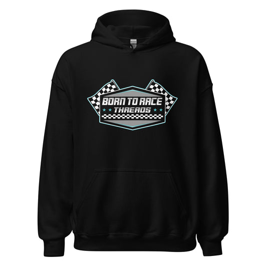 Born to Race Threads Checkered Flag Adult Hoodie