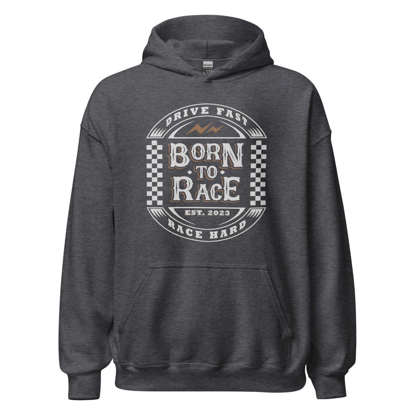 Born to Race Vintage Adult Hoodie Sweatshirt