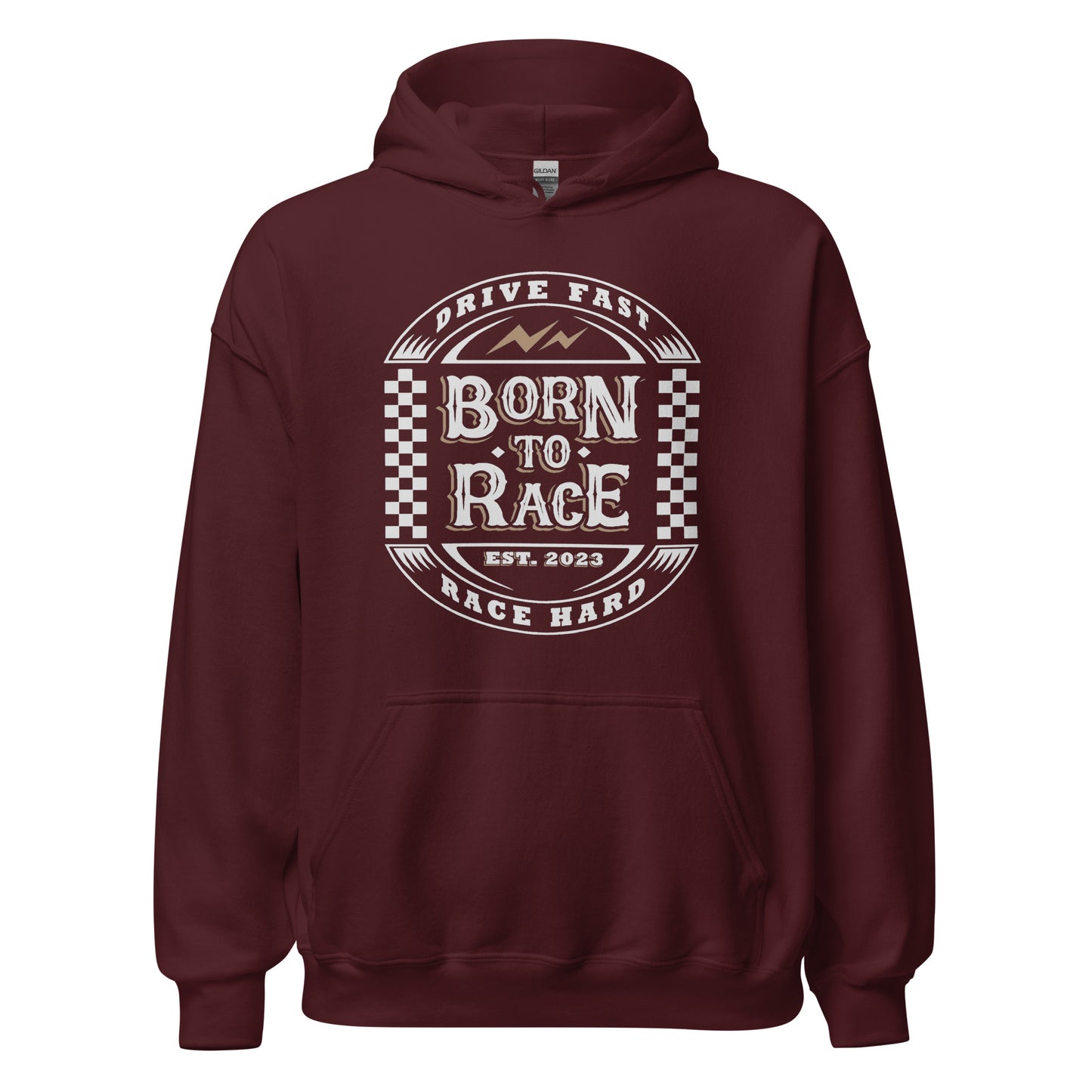 Born to Race Vintage Adult Hoodie Sweatshirt