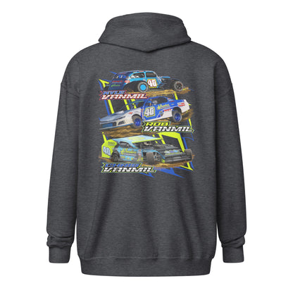 Vanmil Three Car design Zipper Hoodie