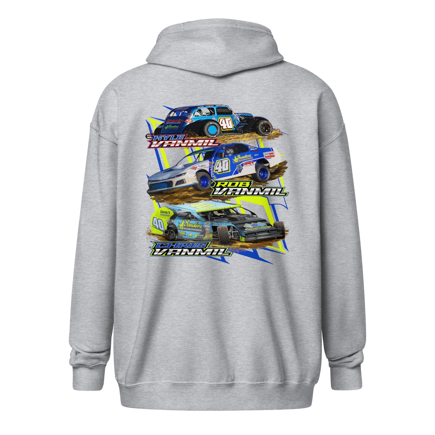 Vanmil Three Car design Zipper Hoodie