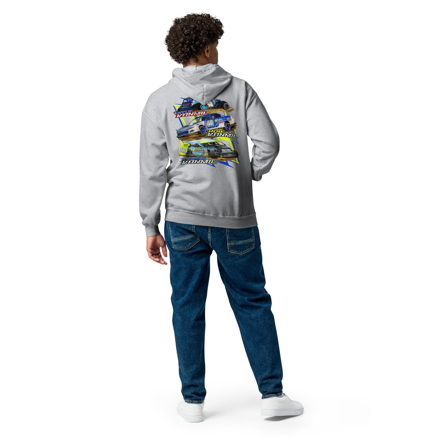 Vanmil Three Car design Zipper Hoodie