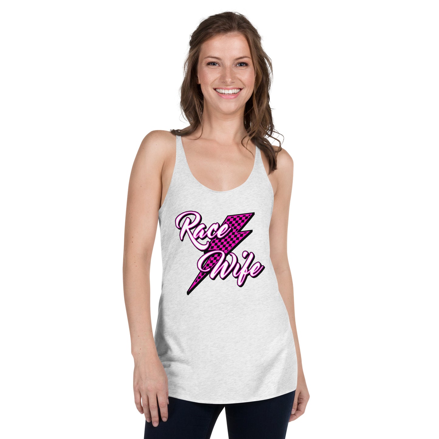 Race Wife Pink Women's Racerback Tank